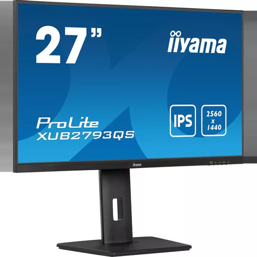 iiyama ProLite 27” QHD IPS technology panel with 150mm height adjustable stand and 100Hz refresh rate