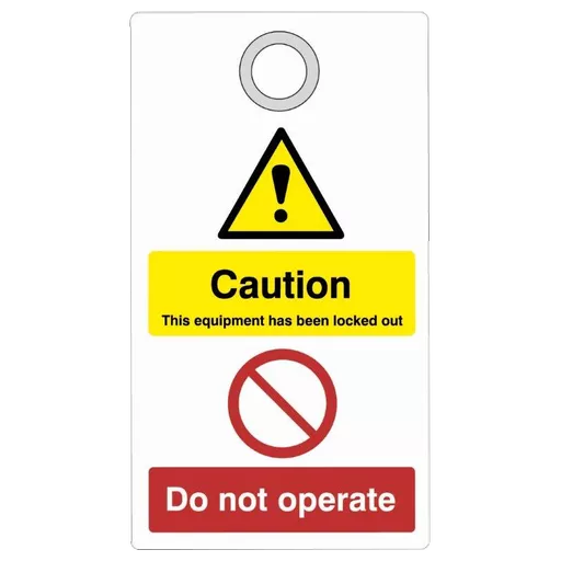 ASEC Double Sided Lockout Tagout Tags `Caution - Do Not Operate`