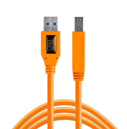 TetherPro USB 3.0 to USB Male B 4.6m Cable Black or Orange