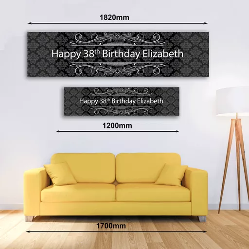 Personalised Banner - Black Swirls