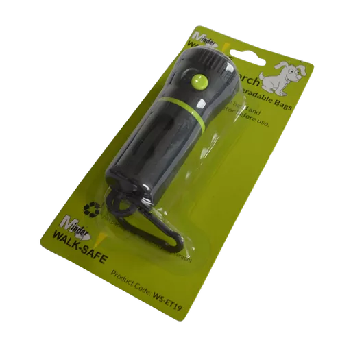 MINDER Walk-Safe Eco Dog Torch with Biodegradable Poo Bags