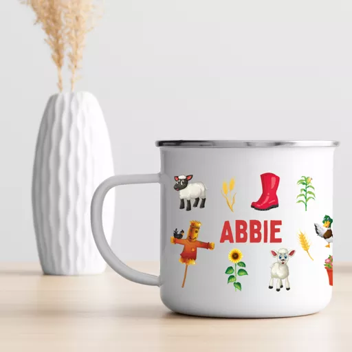 Personalised Farm Enamel Mug