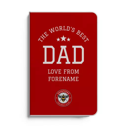 Brentford FC World's Best Dad A5 White Lined Notebook