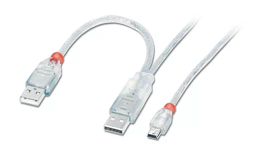 Lindy USB 2.0 Dual Power Cable, 1m