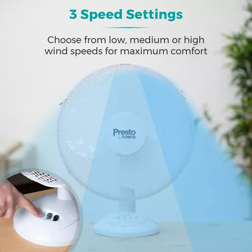 Presto 12 Inch Desk Fan White