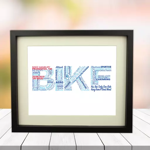Bike Event Word Art Picture 10 x 8