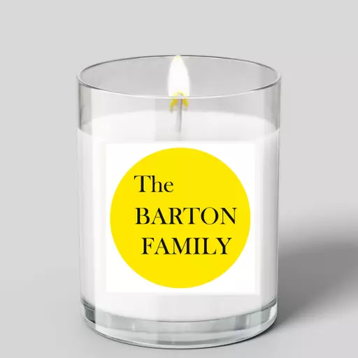 Personalised Family Name Glass Scented Candle with Lid