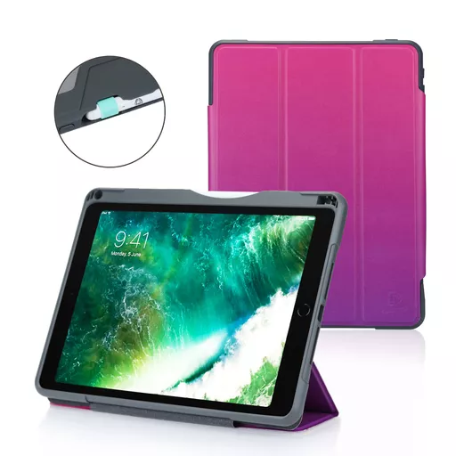 DEQSTER Rugged Case #RQ1 for iPad 10.2" (7th/8th/9th Gen.), Pink Flow, EDU