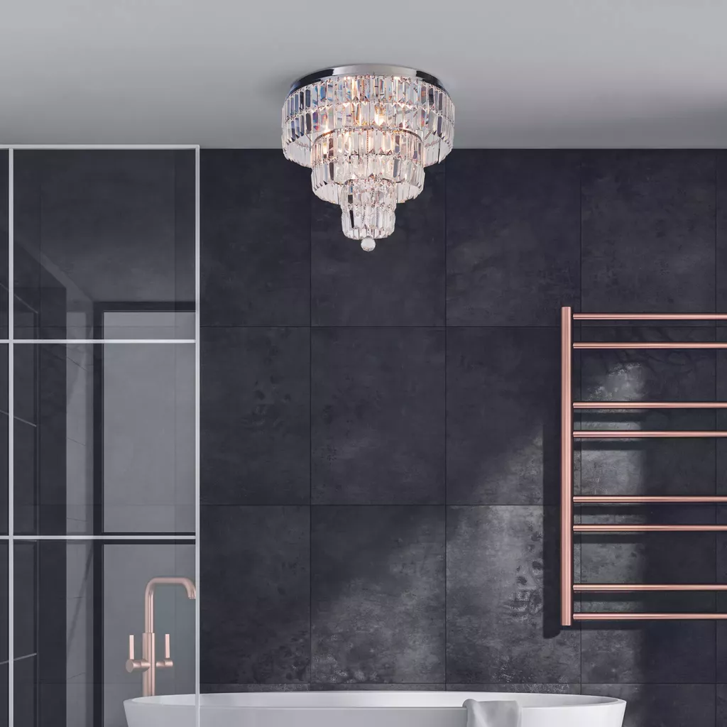 Image of ceiling light in a bathroom for the blog How Retailers Can Build A Best-Selling Ceiling Light Collection Using Customer Buying Data