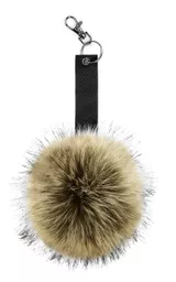 Faux Fur Pom Pom Key Ring