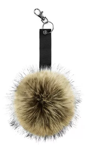Faux Fur Pom Pom Key Ring