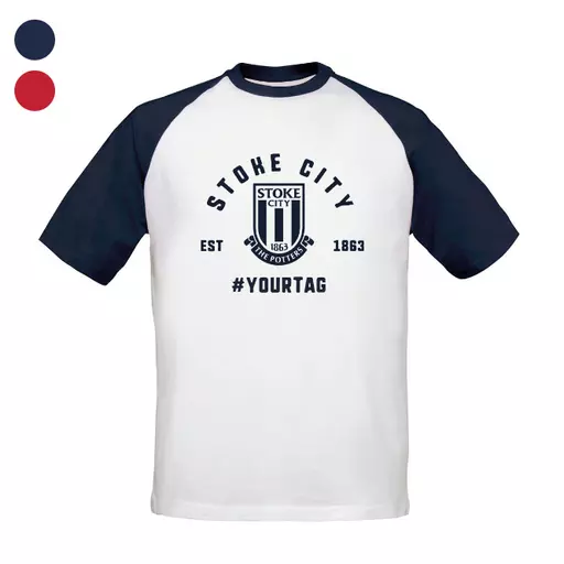 Stoke City FC Vintage Hashtag Baseball T-Shirt