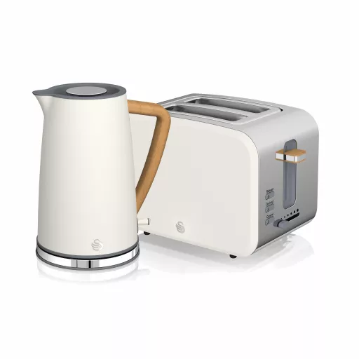 Nordic 2 Slice Toaster and Cordless Kettle Bundle in White