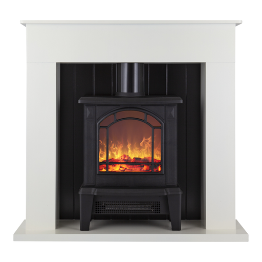 Photos - Electric Fireplace Warmlite Ealing 1.8KW Compact Stove Fire Suite White WL45037W 