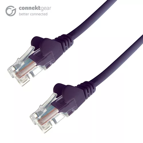 connektgear 20m RJ45 CAT6 UTP Stranded Flush Moulded LS0H Network Cable - 24AWG - Purple