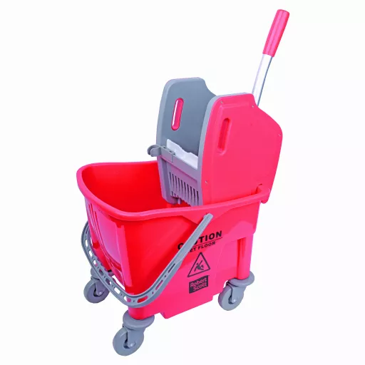 25 LTR MOBILE BUFFALO MOP BUCKET & WRINGER RED