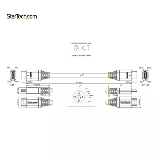 StarTech.com 10ft (3m) HDMI 2.1 Cable 8K - Certified Ultra High Speed HDMI Cable 48Gbps - 8K 60Hz/4K 120Hz HDR10+ eARC - Ultra HD 8K HDMI Cable - Monitor/TV/Display - Flexible TPE Jacket