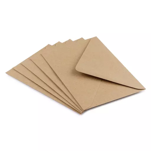 62mm x 94mm Natural Brown Kraft Mini Envelopes