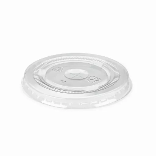 9OZ CLEAR RPET FLAT PAPER COLD CUP LID WITH STRAW SLOT - (1X1000)