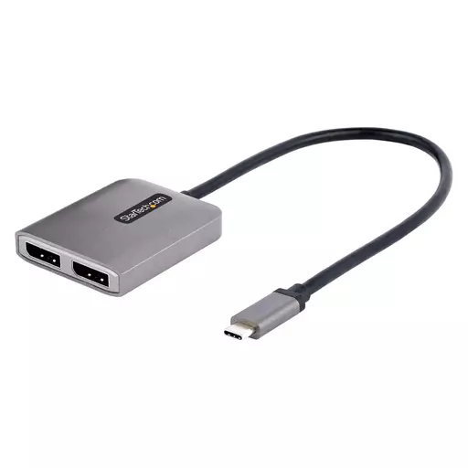 StarTech.com USB-C to Dual Displayport 1.4 Adapter, USB Type-C Multi-Monitor MST Hub, Dual 5K 60Hz DP Laptop Display Extender / Splitter, HDR, Extra-Long Built-In Cable - Windows Only