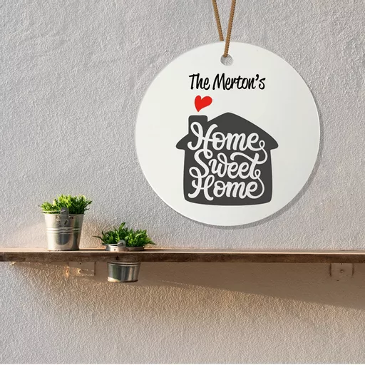 Happy Home Ceramic Plaque