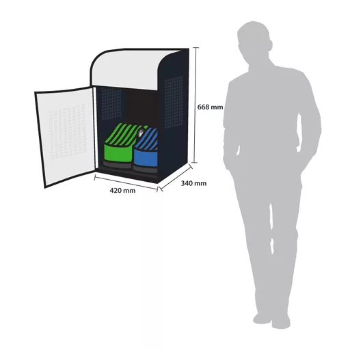 LocknCharge Carrier 10 Portable device management cabinet Blue, Green, Grey, White