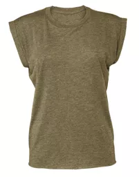 Women's Flowy Muscle Tee with Rolled Cuff