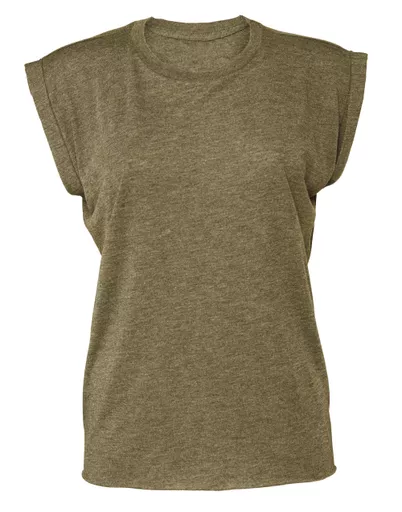 Women's Flowy Muscle Tee with Rolled Cuff