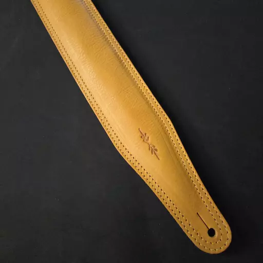 BS63 Sunset Yellow Leather Padded Guitar Strap - B-stock