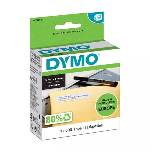 Dymo 11355/S0722550 DirectLabel-etikettes 19mm x51mm for Dymo 400 Duo/60mm