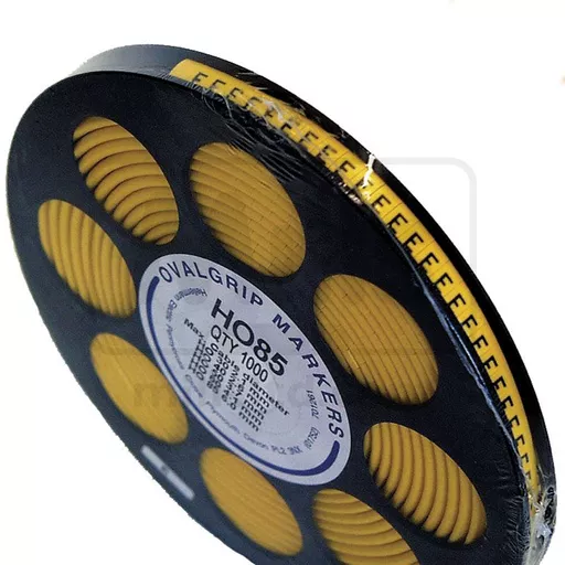 Oval Grip Marker Black on Yellow Reel of 1000 - Letter A-Z
