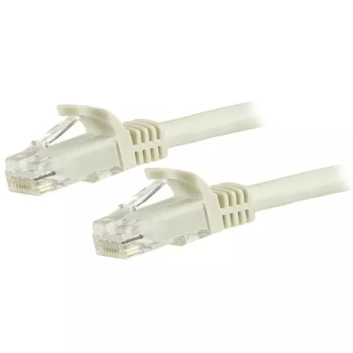 StarTech.com 5m CAT6 Ethernet Cable - White CAT 6 Gigabit Ethernet Wire -650MHz 100W PoE RJ45 UTP Network/Patch Cord Snagless w/Strain Relief Fluke Tested/Wiring is UL Certified/TIA