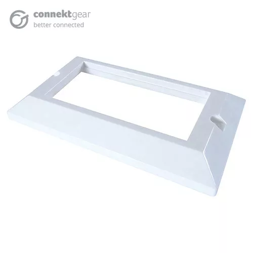 connektgear AV Double Faceplate - 4 Module 146 x 86mm Bevelled Edge - White