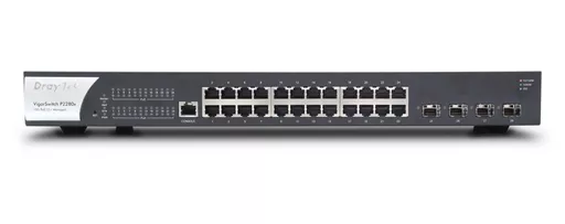 Draytek VSP2280X-K network switch Managed L2 Gigabit Ethernet (10/100/1000) Power over Ethernet (PoE) 1U Black