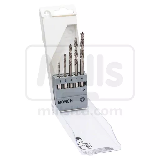 Bosch 5 Piece Brad Point Hex Shank Wood Drill Set 2-6mm