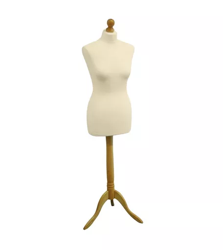 Female Tailors Dummy with Tripod Base - Cream