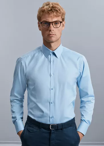Men's Long Sleeve Herringbone Shirt