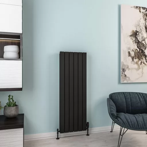 Hadleigh 1200 x 415 Aluminium Radiator Matt Black