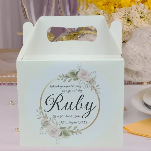 Children's Wedding Activity Box with Pink Rose Design