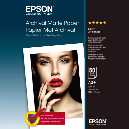 Epson Archival Matte Paper, DIN A3+, 189g/m², 50 Sheets