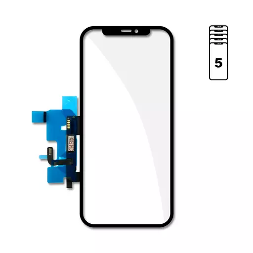 Glass w/ Touch (Glass + Digitizer + OCA) (5 Pack) (CERTIFIED) (No IC) (Black) - For iPhone 12 / 12 Pro