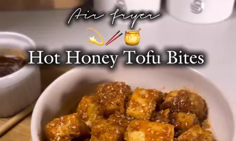 Air Fryer Hot Honey Tofu Bites