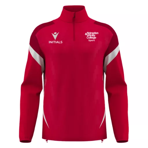 Abingdon&WitneyCollege_Sport_HollowQuarterZip_RedWhite_Front.png