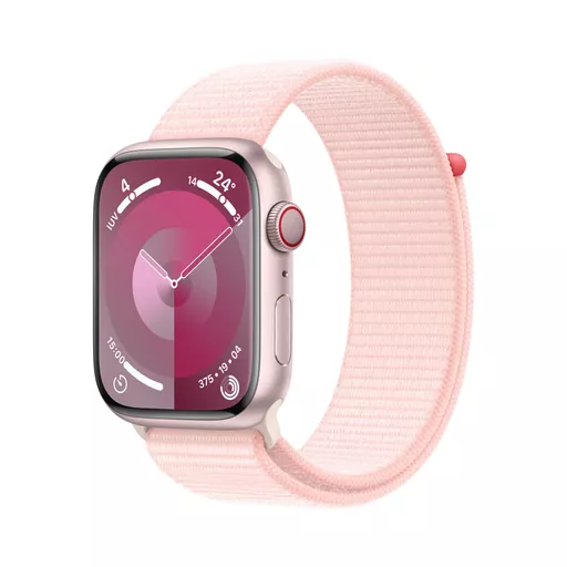 Apple Watch Series 9 45 mm Digital 396 x 484 pixels Touchscreen 4G Pink Wi-Fi GPS (satellite)