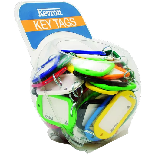 KEVRON ID10 Jumbo Key Tags Counter Tub 60pcs Assorted Colours