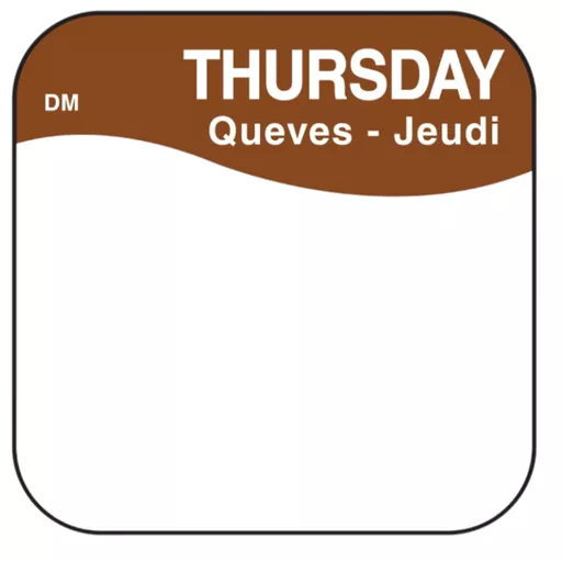 25mm Removable Square Thursday Label