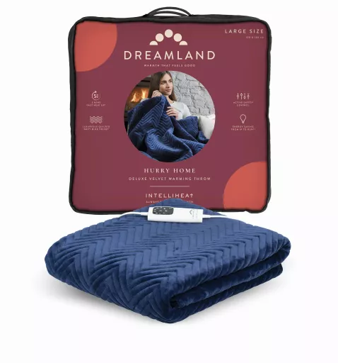 Dreamland Herringbone Throw Navy Blue 160 x 120cm