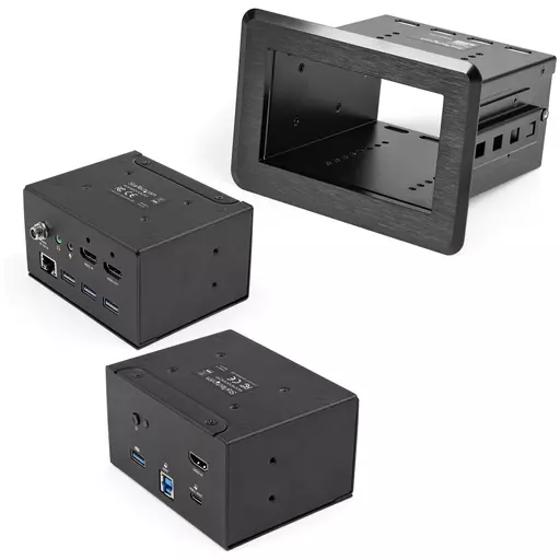 StarTech.com Conference Room Docking Station - Universal Laptop Dock - 4K HDMI, 60W Power Delivery, USB Hub, GbE, Audio - In-Table Connectivity Box For Huddle/Boardroom Collaboration Space