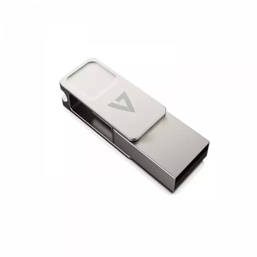 V7 VF364GTC USB flash drive 64 GB USB Type-A / USB Type-C 3.2 Gen 1 (3.1 Gen 1) Silver