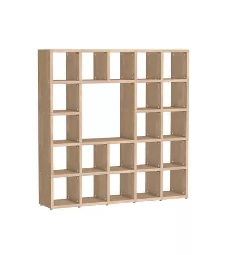 Oak Storage Cube Shelving with Large Opening 5 x 5